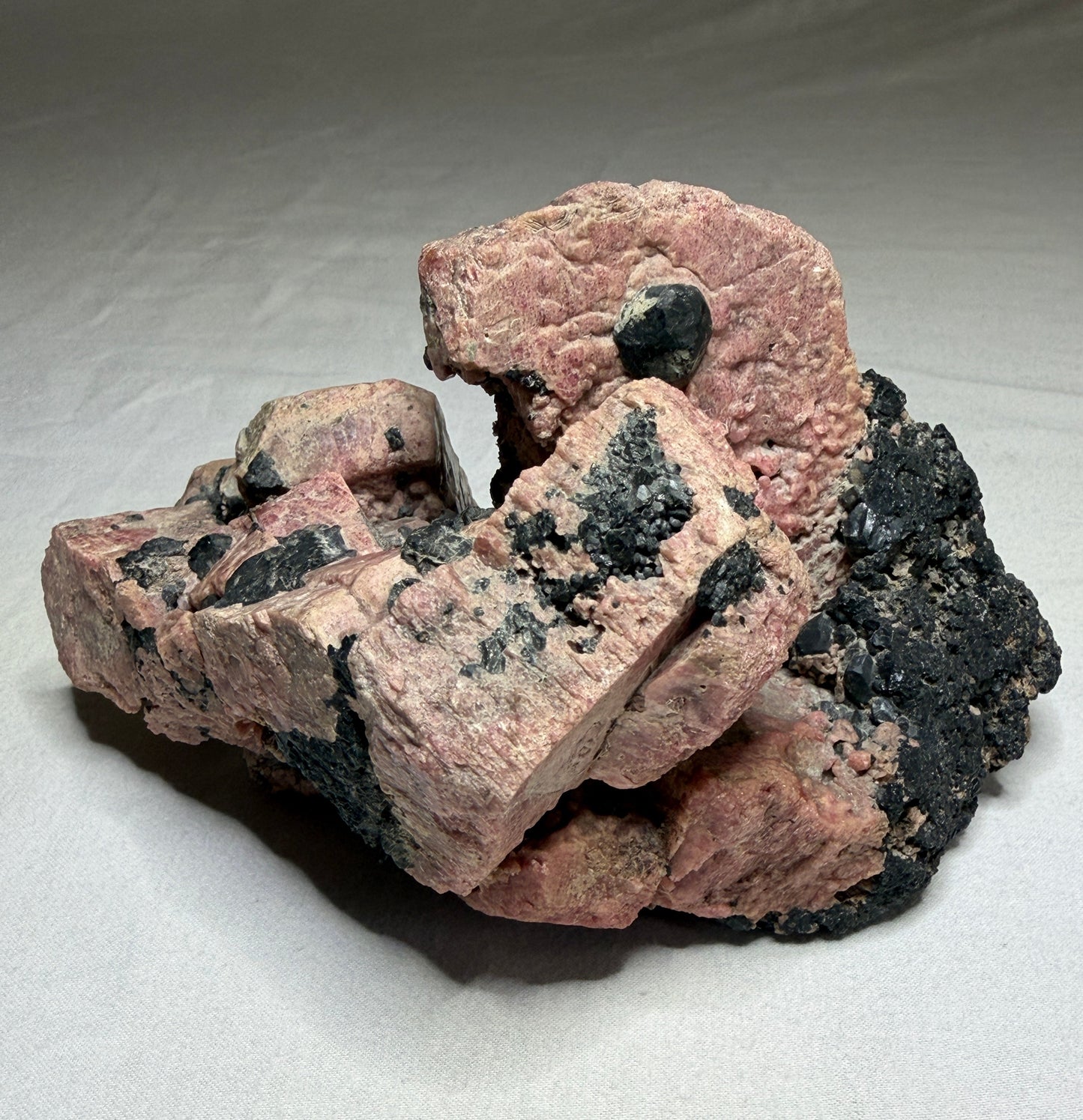 Rhodonite (variety Fowlerite) & Franklinite, Franklin, New Jersey