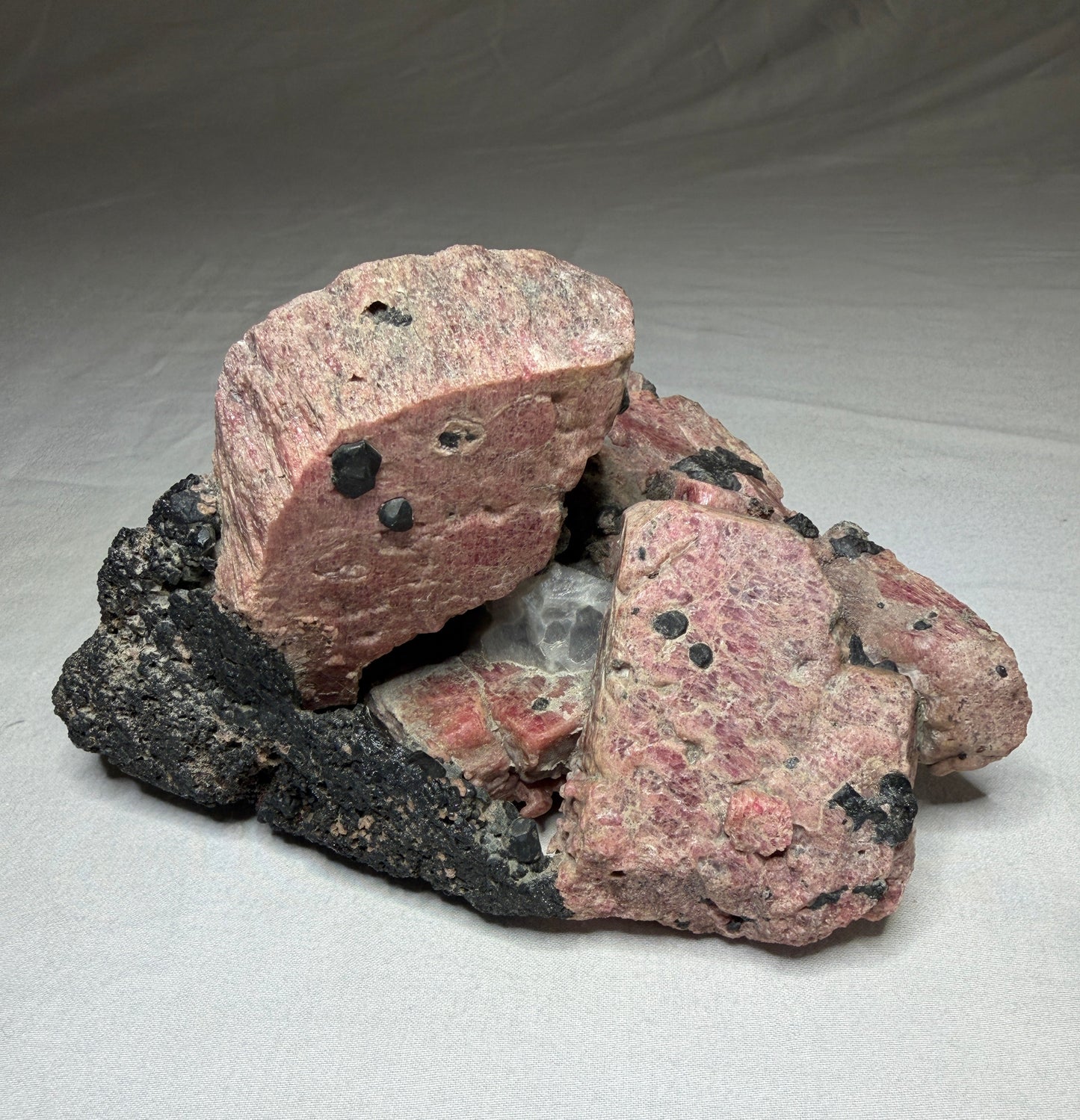 Rhodonite (variety Fowlerite) & Franklinite, Franklin, New Jersey