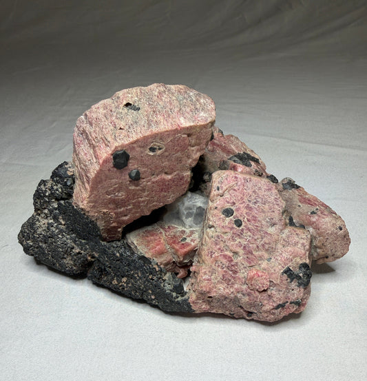 Rhodonite (variety Fowlerite) & Franklinite, Franklin, New Jersey