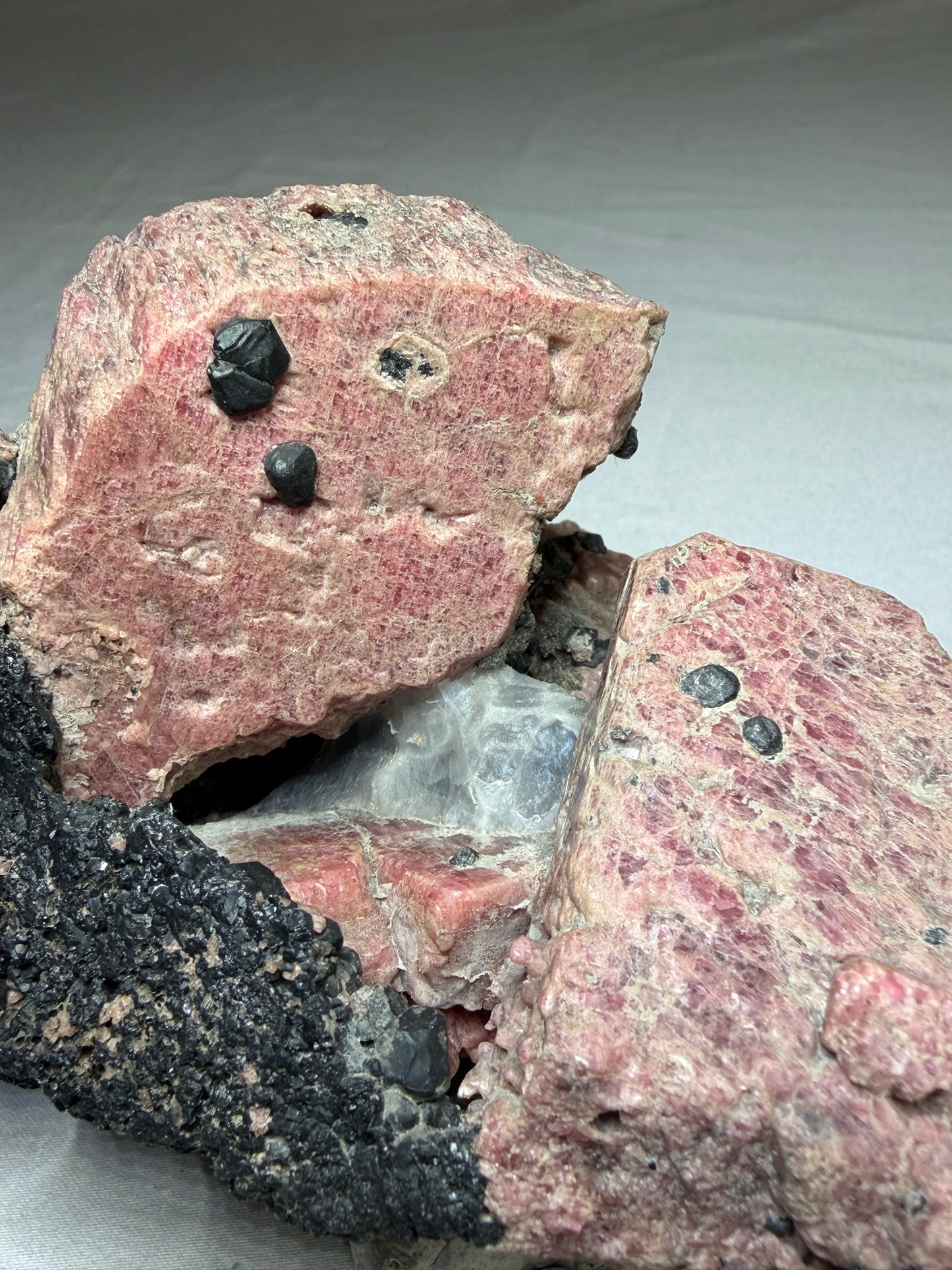 Rhodonite (variety Fowlerite) & Franklinite, Franklin, New Jersey