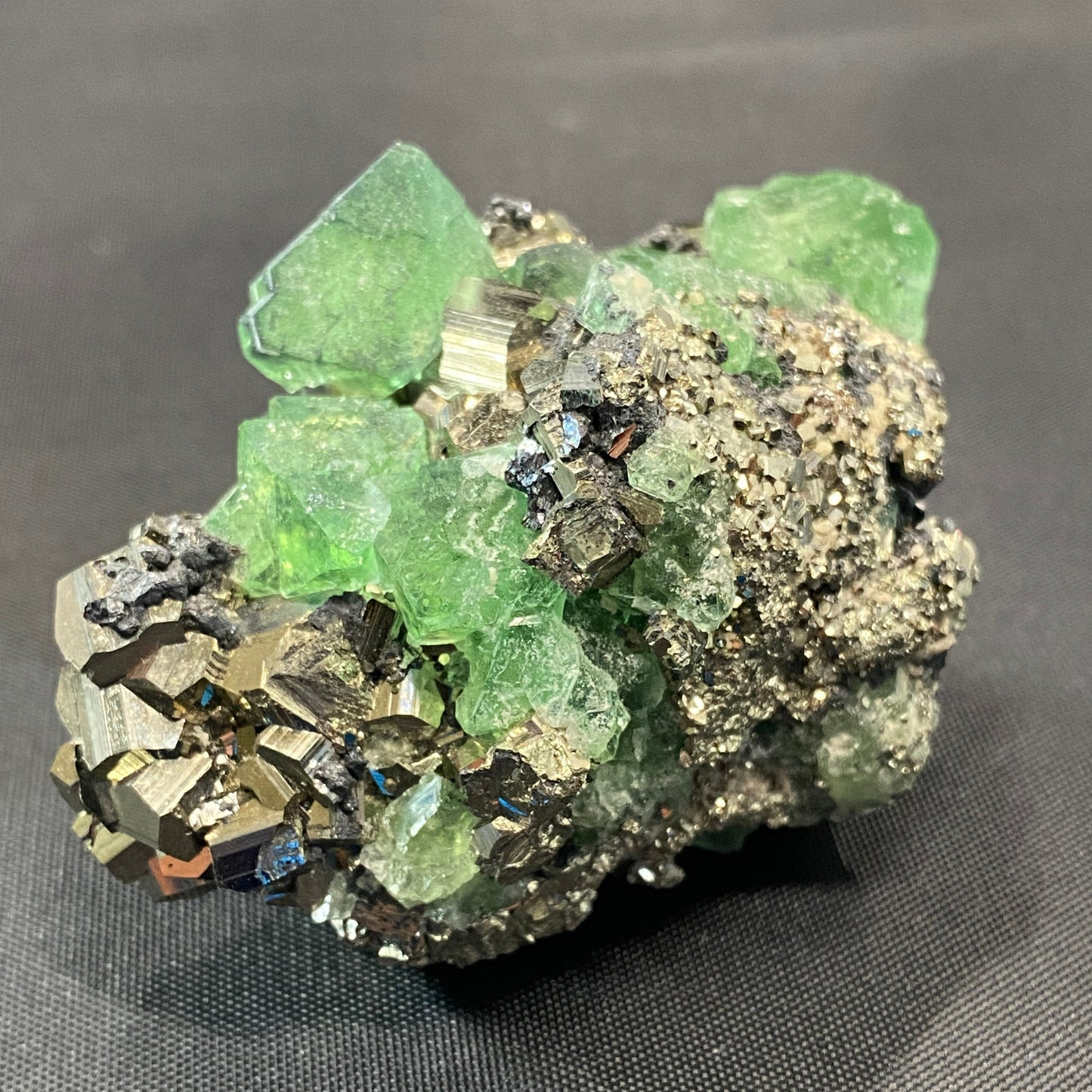 Geocronite-Jordanite, Fluorite & Pyrite, Milpo Mine, Cerro de Pasco, Pasco, Peru