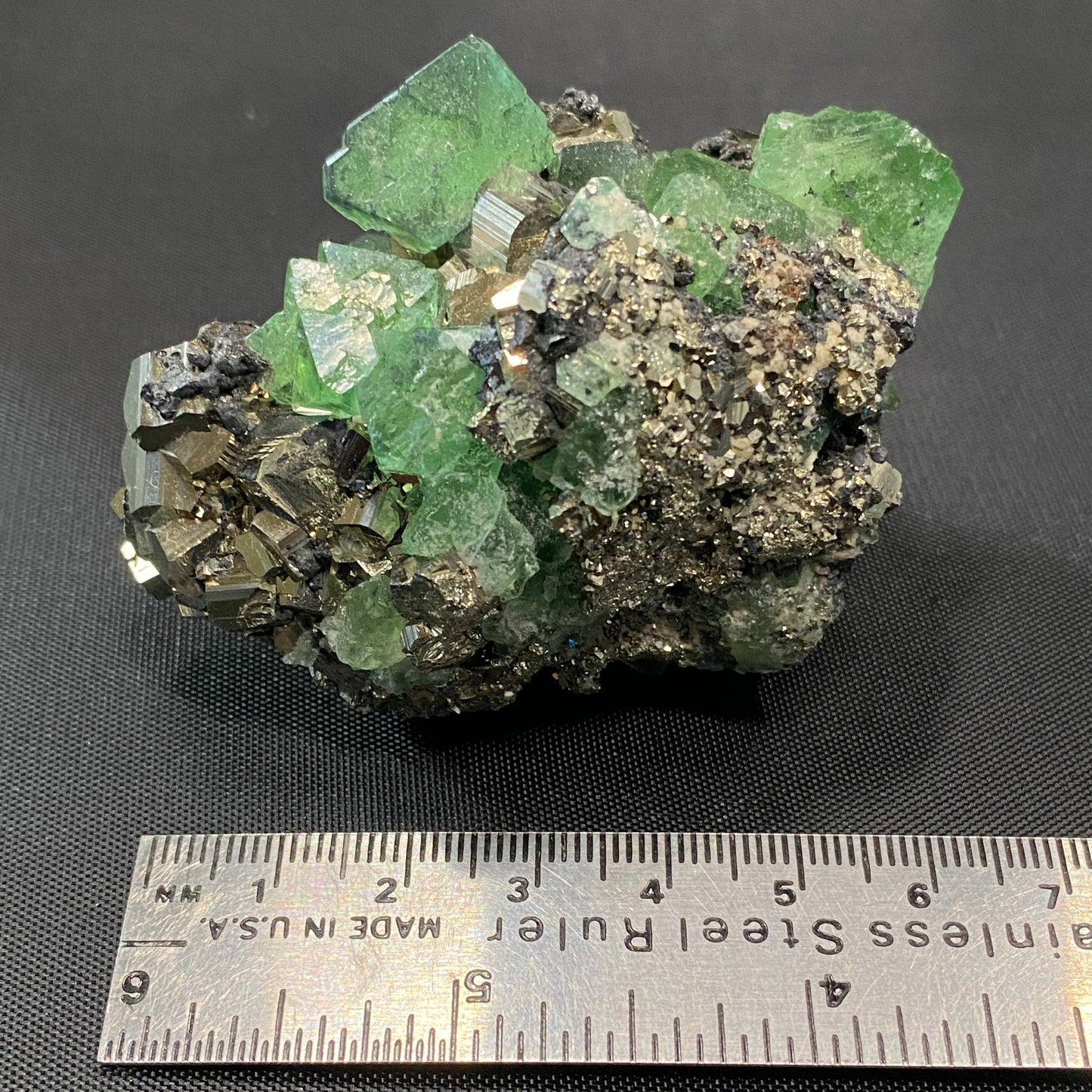 Geocronite-Jordanite, Fluorite & Pyrite, Milpo Mine, Cerro de Pasco, Pasco, Peru