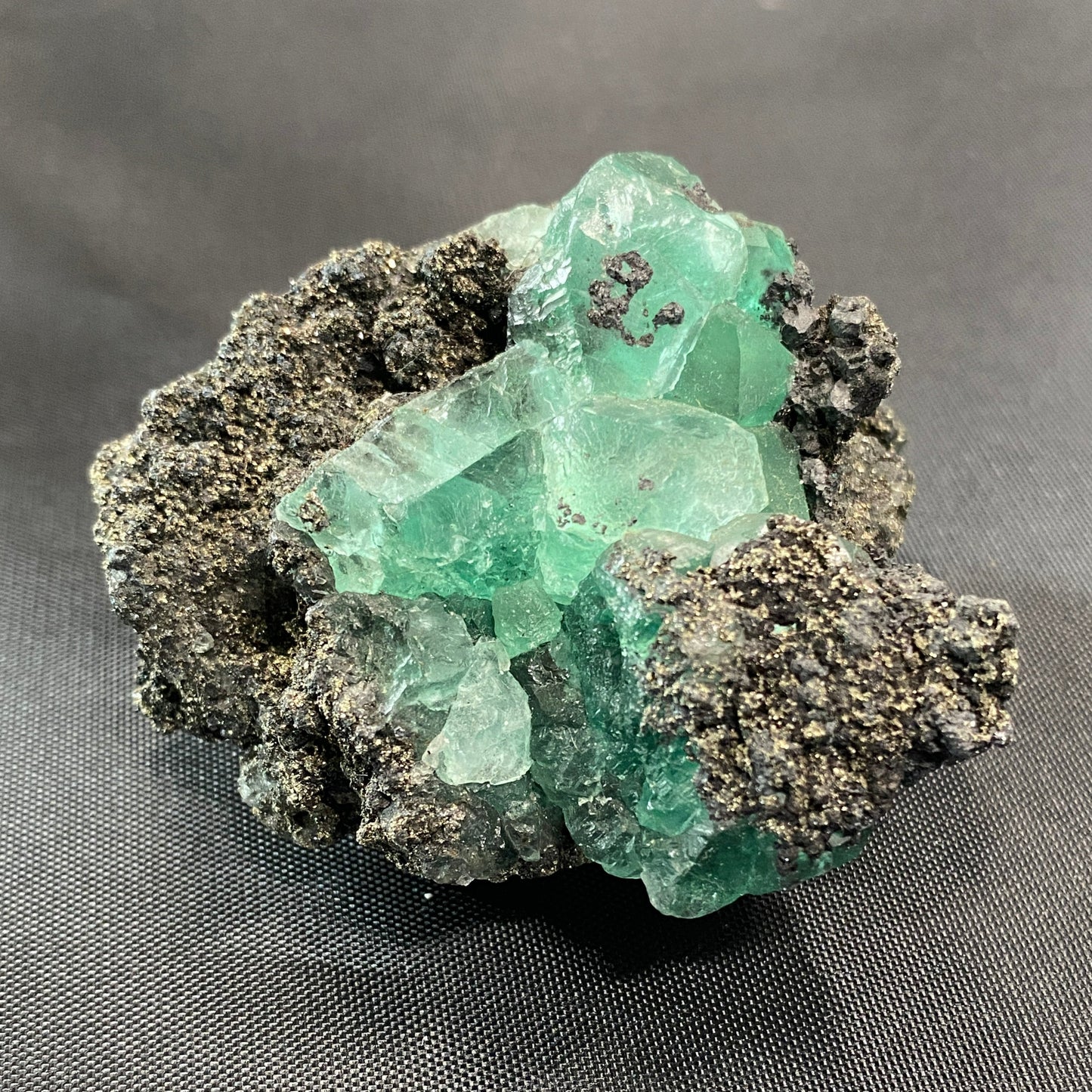 Geocronite-Jordanite, Fluorite & Pyrite, Milpo Mine, Cerro de Pasco, Pasco, Peru