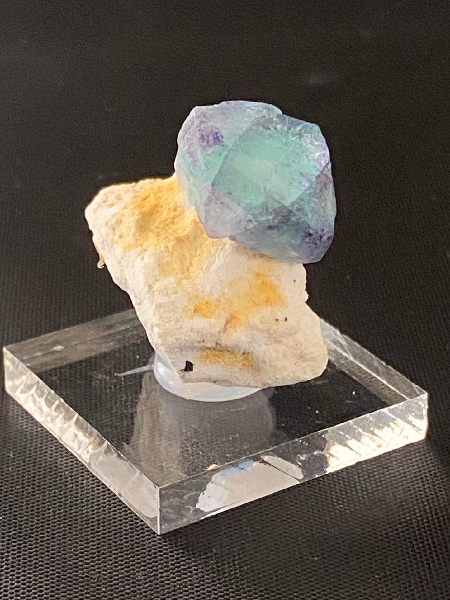 Fluorite on Microcline, Erongo, Namibia