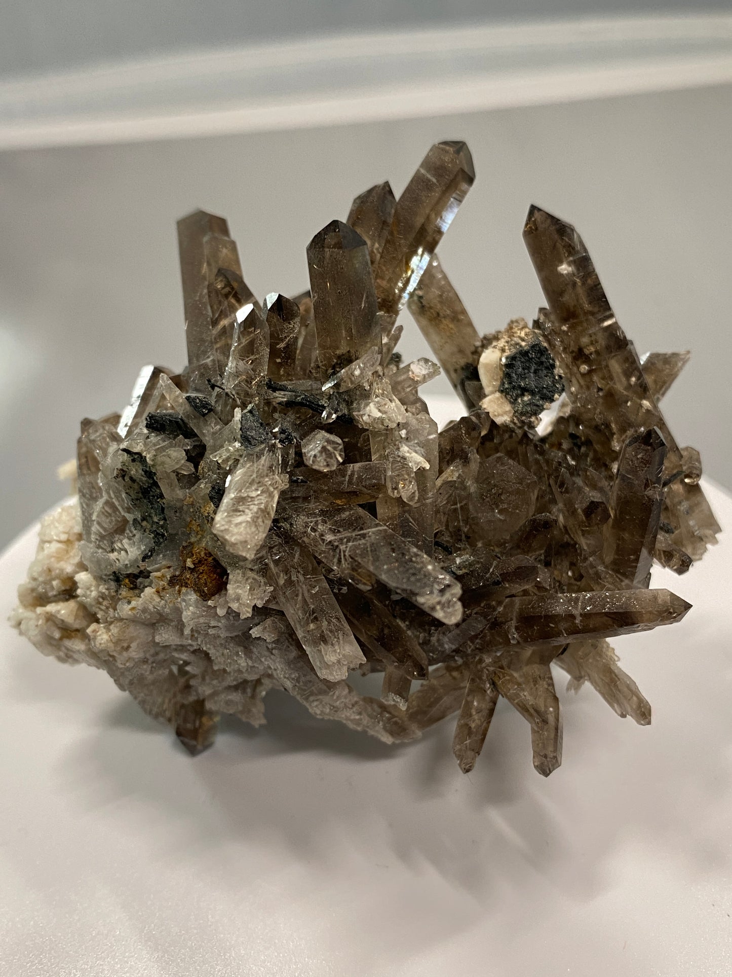 Smoky Quartz with Epididymite Inclusions, Zomba, Malosa, Malawi