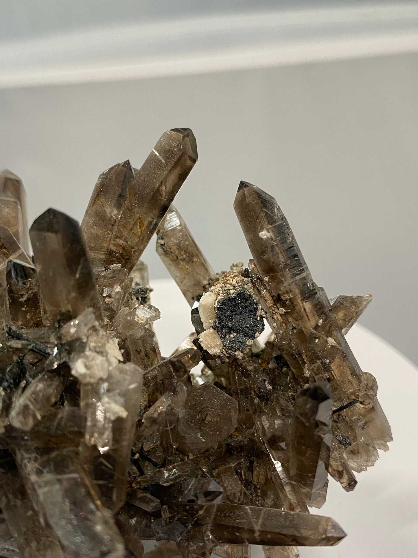 Smoky Quartz with Epididymite Inclusions, Zomba, Malosa, Malawi