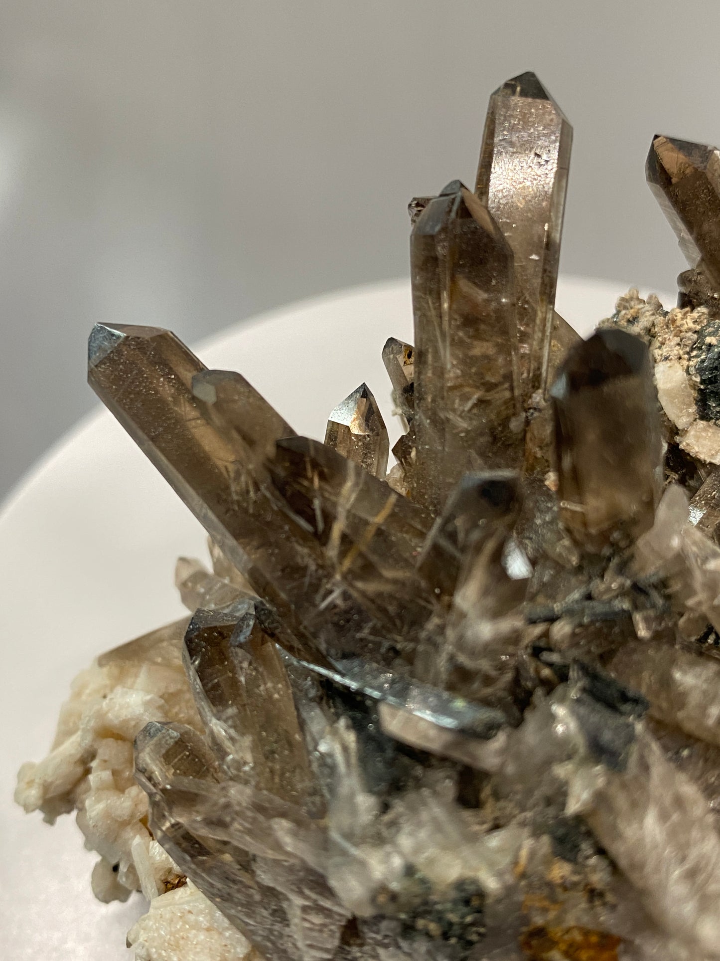 Smoky Quartz with Epididymite Inclusions, Zomba, Malosa, Malawi