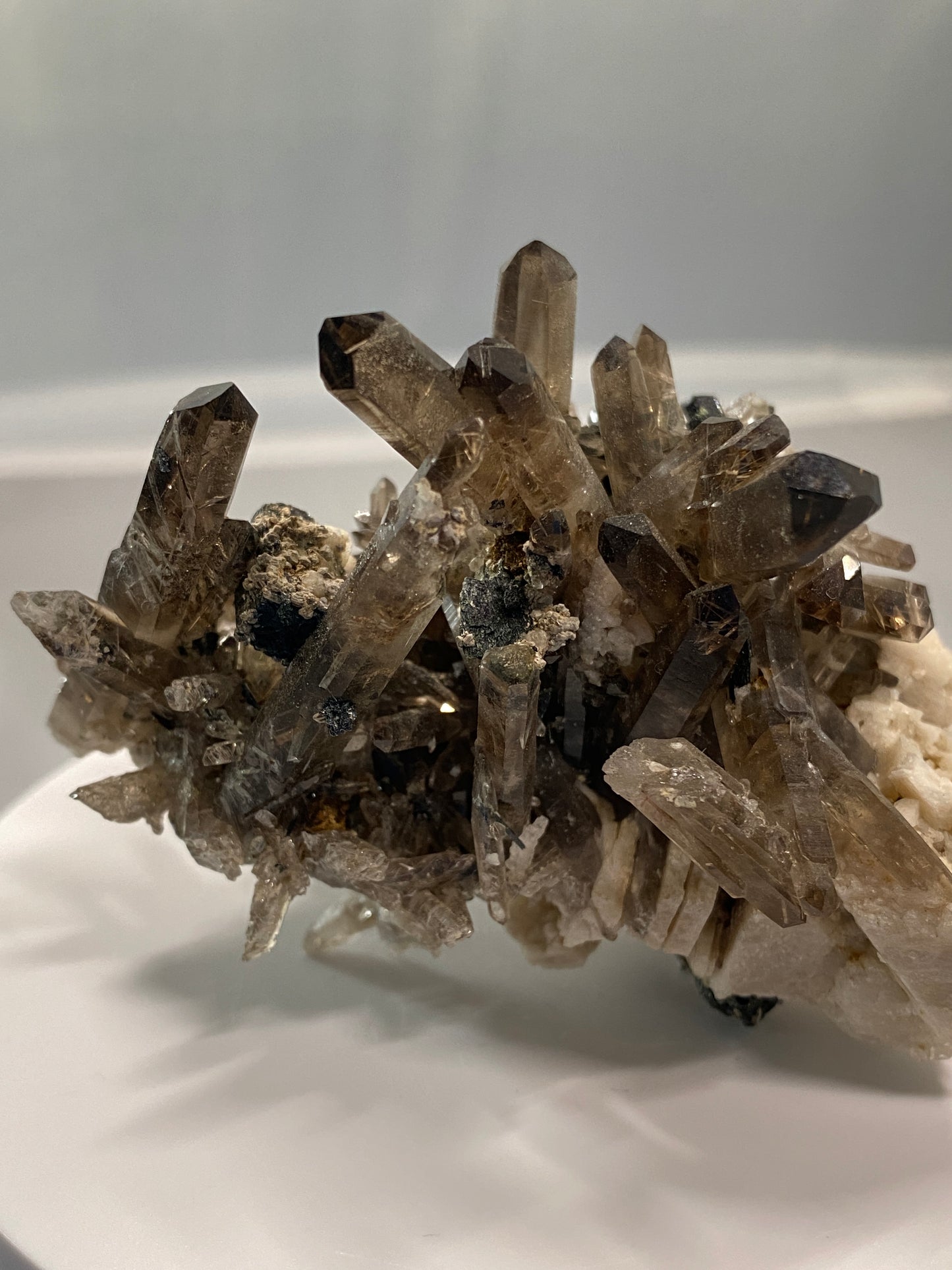 Smoky Quartz with Epididymite Inclusions, Zomba, Malosa, Malawi