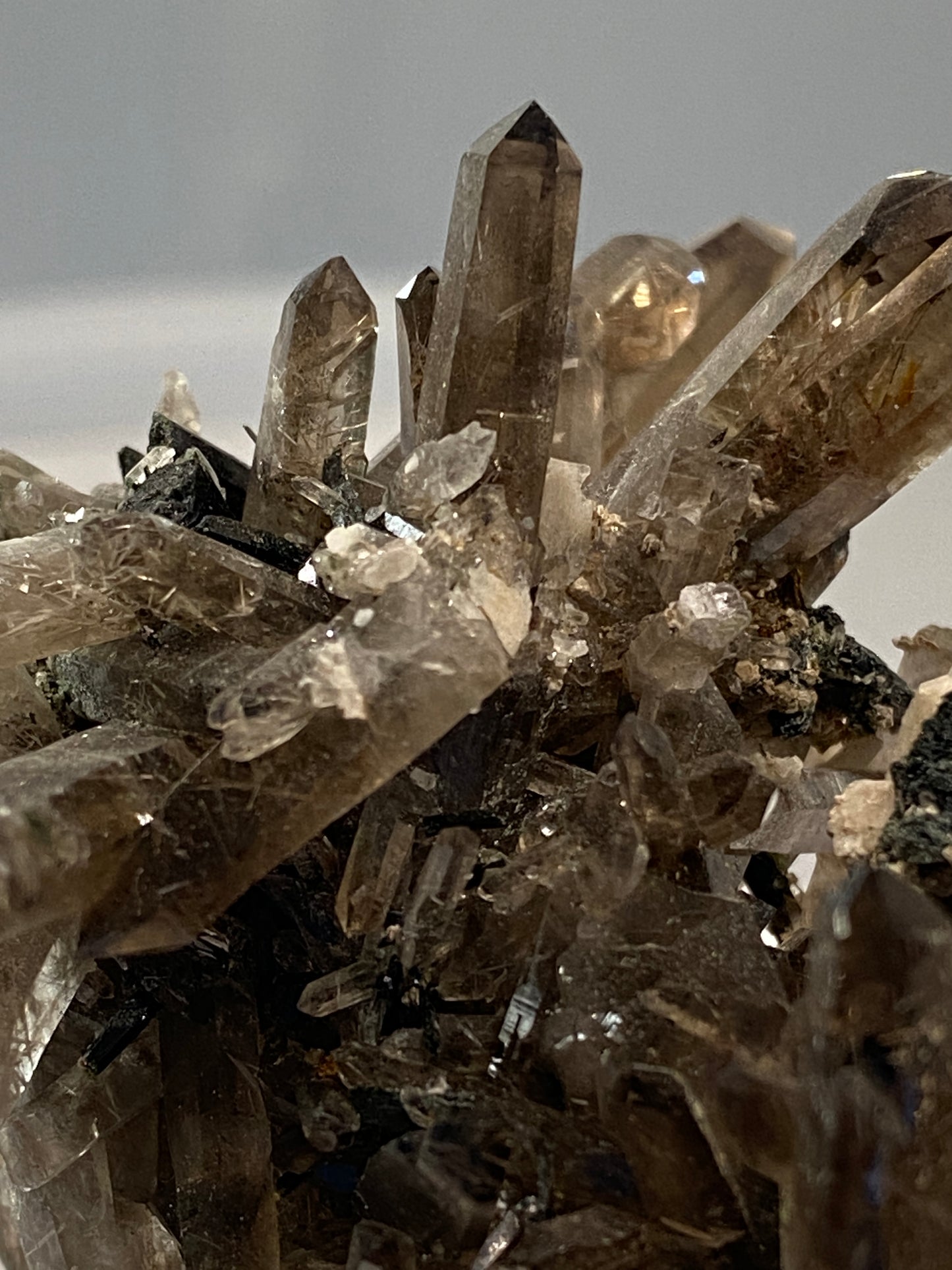 Smoky Quartz with Epididymite Inclusions, Zomba, Malosa, Malawi