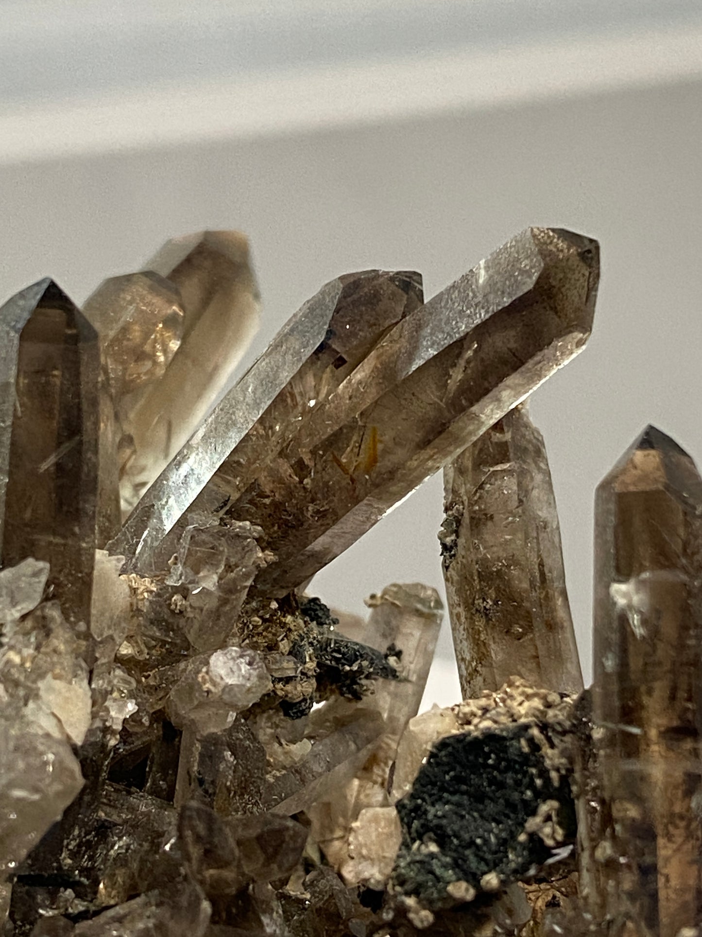 Smoky Quartz with Epididymite Inclusions, Zomba, Malosa, Malawi