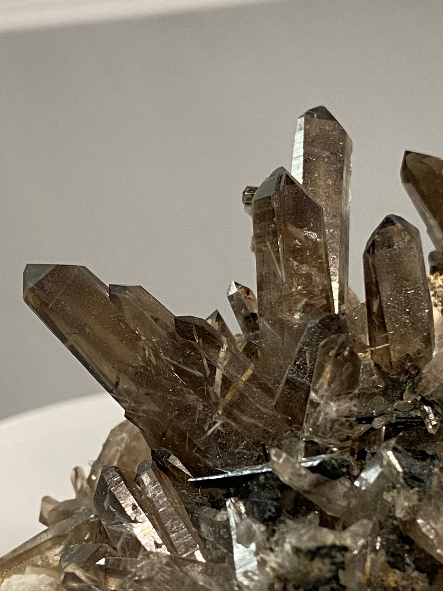 Smoky Quartz with Epididymite Inclusions, Zomba, Malosa, Malawi