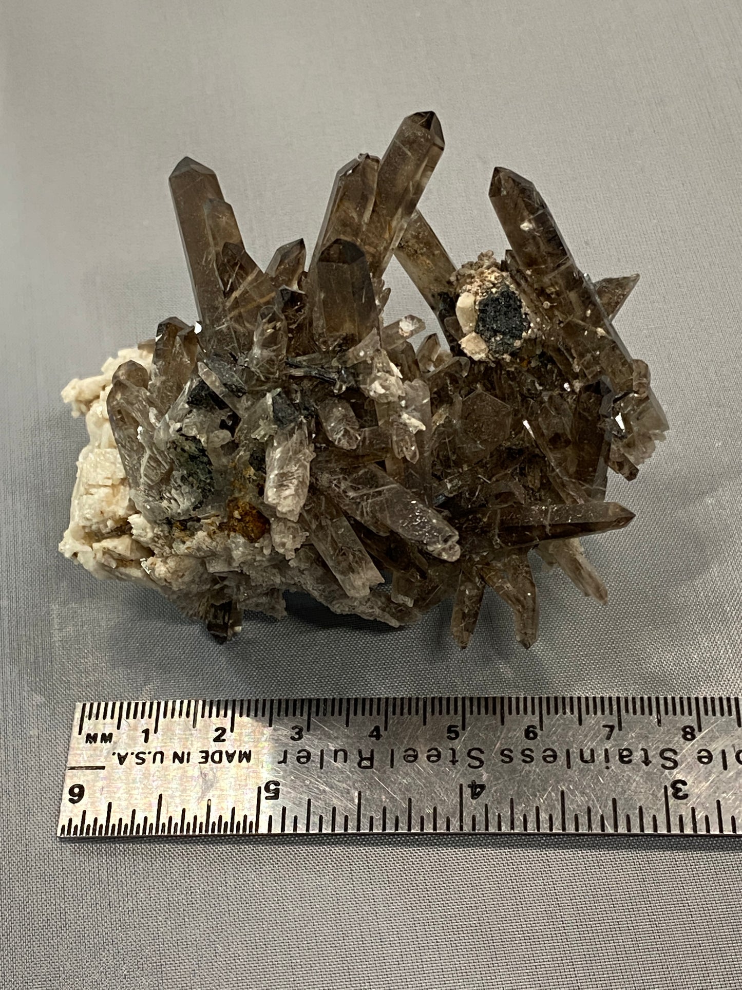 Smoky Quartz with Epididymite Inclusions, Zomba, Malosa, Malawi