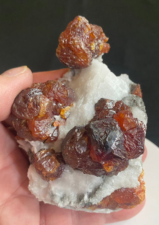 Sphalerite on Calcite, Las Manforas Mine, Alvia, Spain