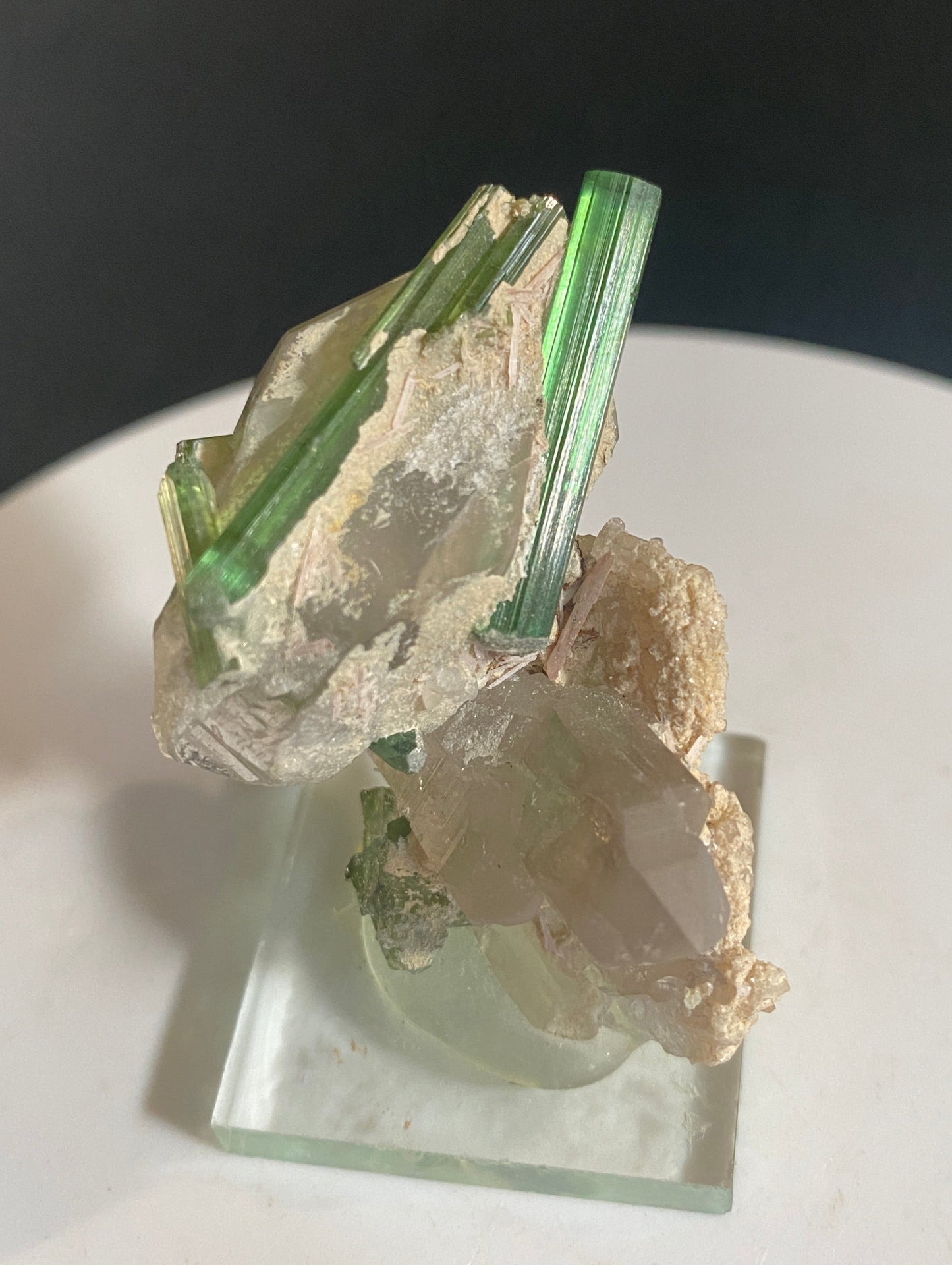 Vayrynenite on Tourmaline, Nuristan, Afghanistan
