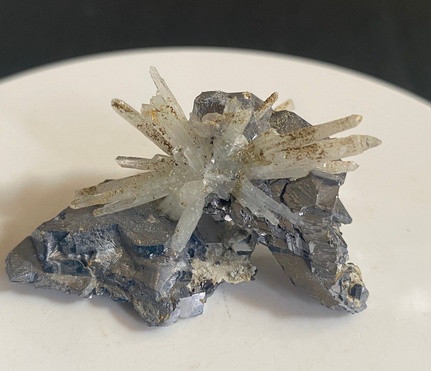 Quartz on Galena, Dalnegorsk, Primorsky Krai, Russia