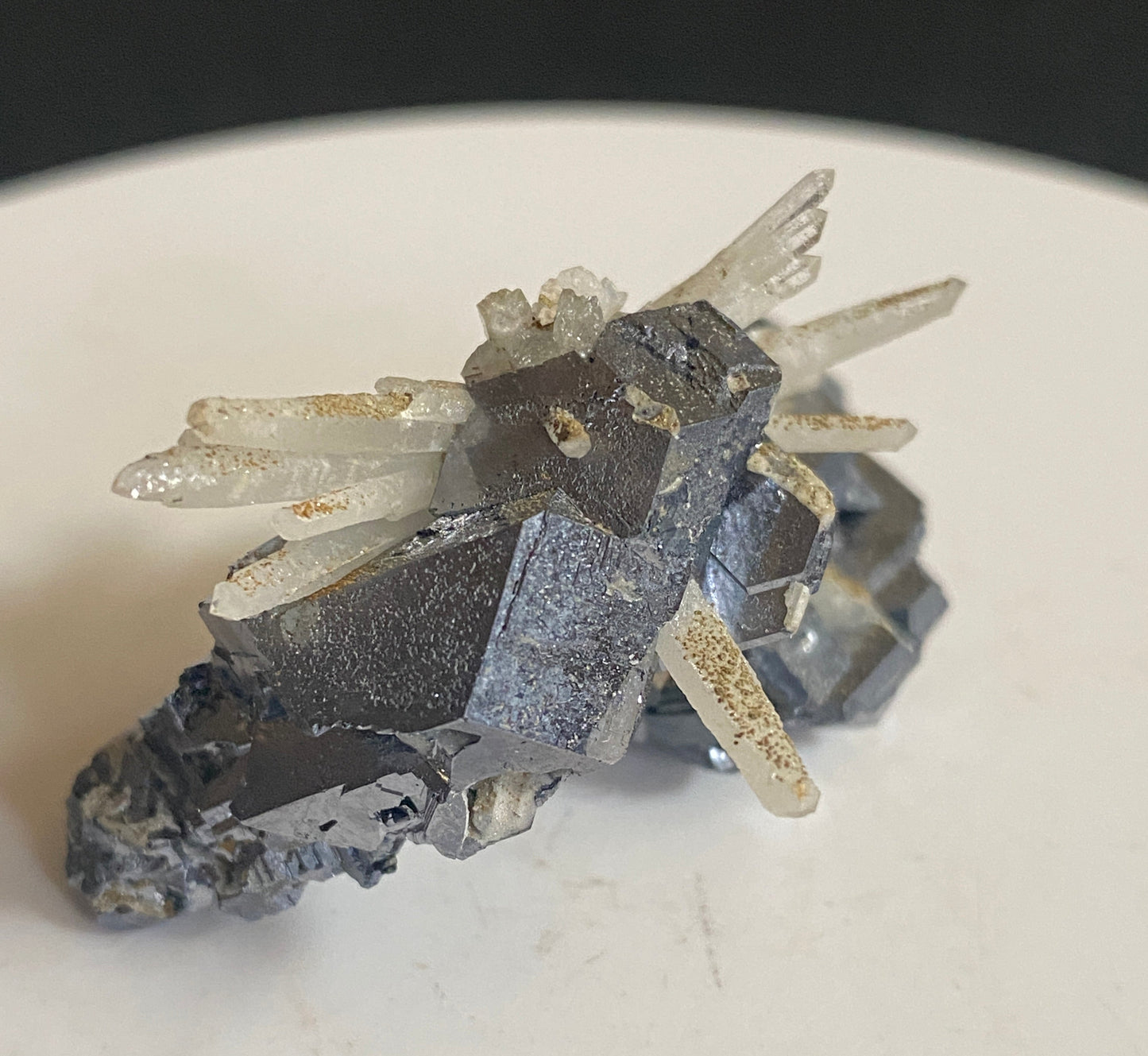 Quartz on Galena, Dalnegorsk, Primorsky Krai, Russia