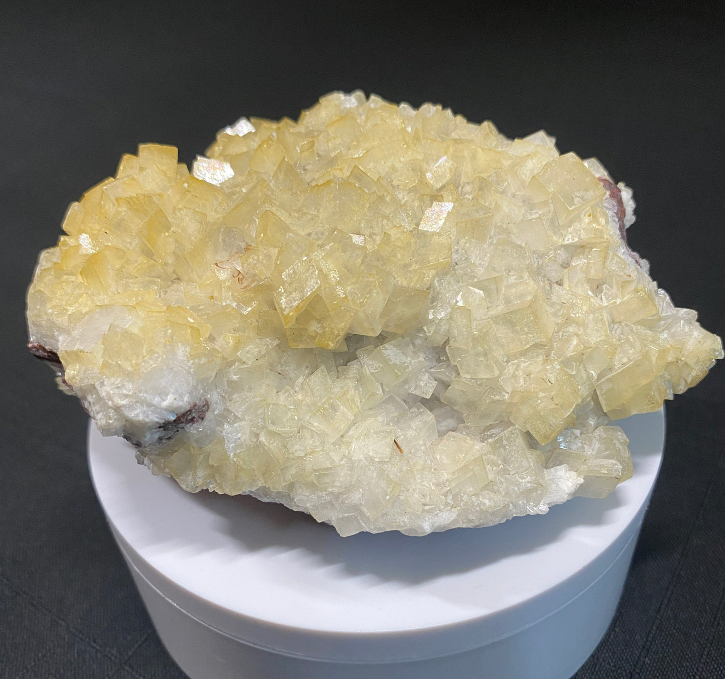 Calcite on Cuprite, Tsumeb, Namibia