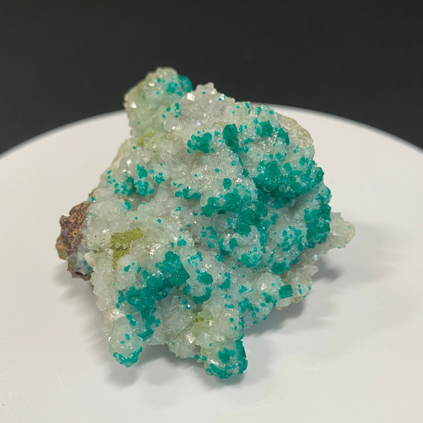 Dioptase, Duftite & Calcite, Tsumeb, Namibia (Ex Prosper J. Williams)