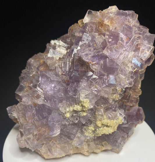 Purple cubic fluorite crystal cluster from Berbes, Asturias, Spain