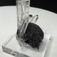 Clear quartz crystals with dark platy hematite from Jinlong Hill, Heyuan, Guangdong, China