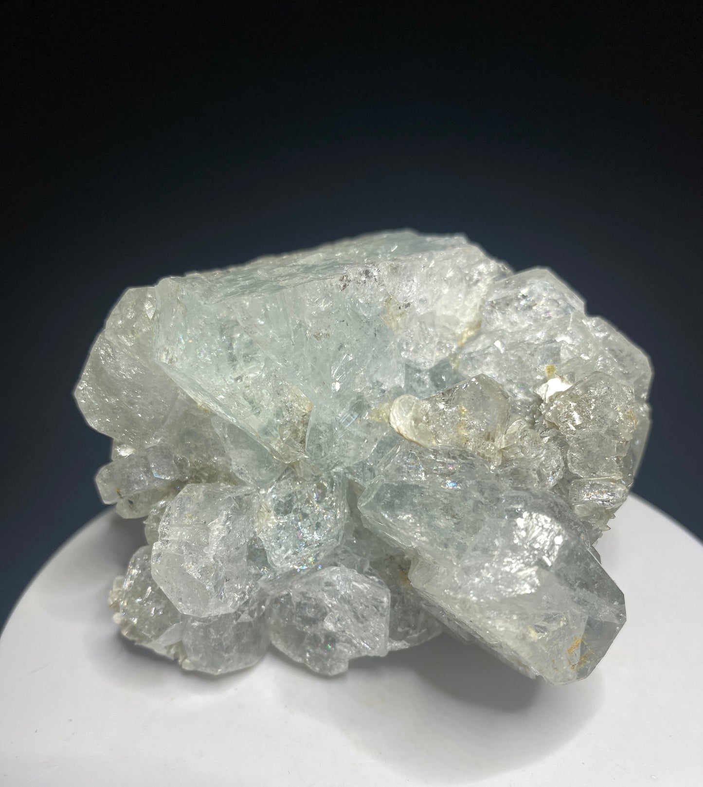 Scheelite on Aquamarine, Mt Xuebaoping, Mianyang, Pingwu, Sichuan, China