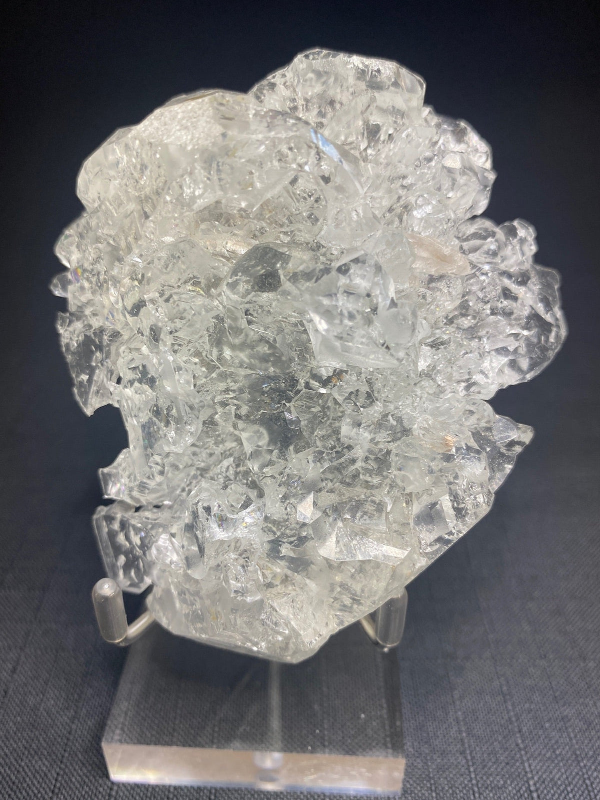 Colourless transparent topaz crystal cluster from Ematita, Minas Gerais, Brazil