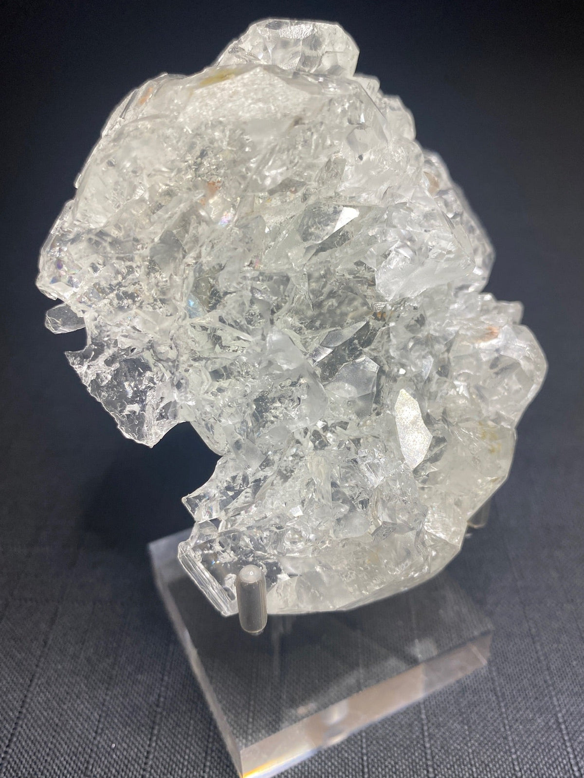 Colourless transparent topaz crystal cluster from Ematita, Minas Gerais, Brazil