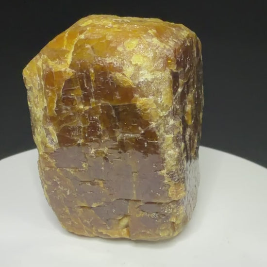 Golden-brown vesuvianite crystal from Sierra de Cruces, Mexico