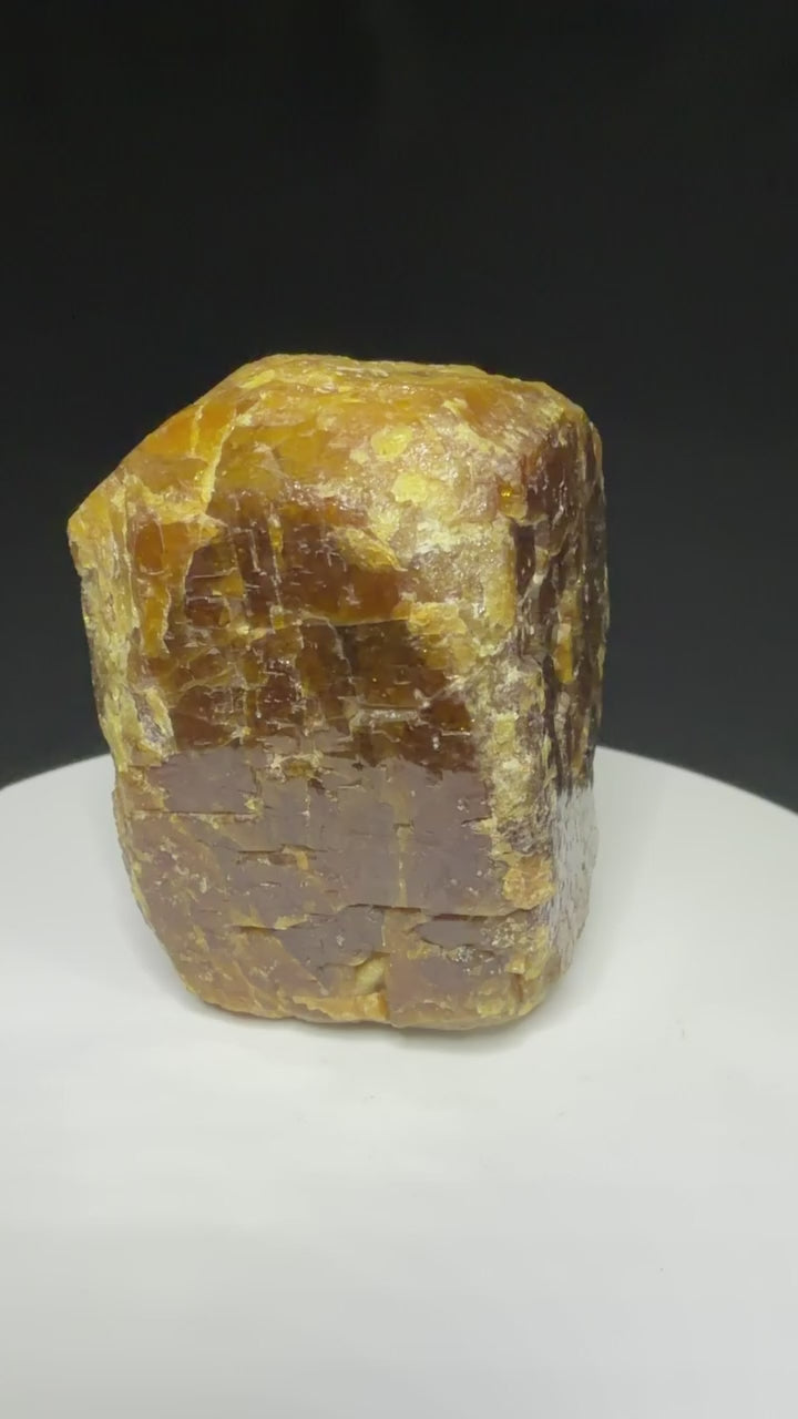 Golden-brown vesuvianite crystal from Sierra de Cruces, Mexico