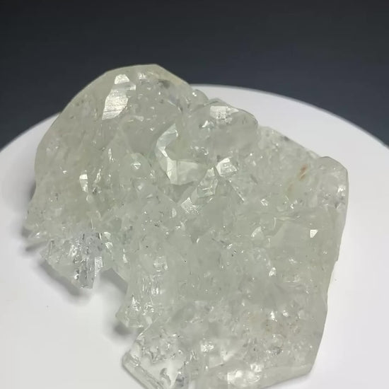 Colourless transparent topaz crystal cluster from Ematita, Minas Gerais, Brazil