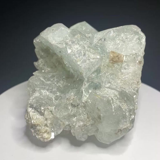 Scheelite on Aquamarine, Mt Xuebaoping, Mianyang, Pingwu, Sichuan, China