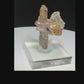Sherry-colored topaz crystal with black bixbyite crystals from Topaz Mountain, Thomas Range, Utah, USA