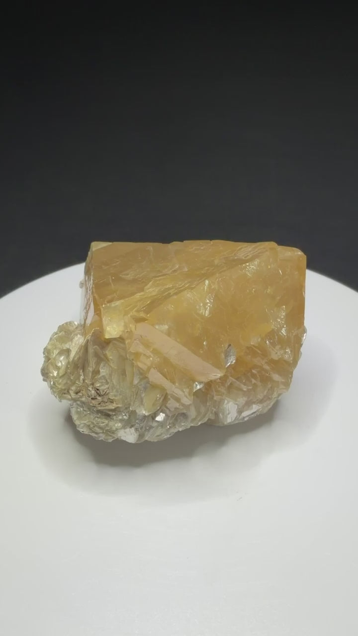 Golden scheelite crystal from Mt. Xuebaoding, Pingwu County, Sichuan, China