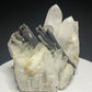 Dark bladed hübnerite crystals on clear quartz from Pasto Bueno, Pallasca Province, Ancash, Peru