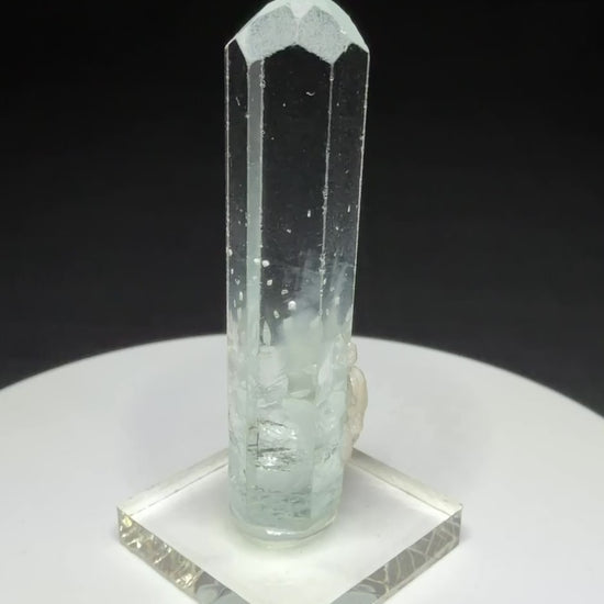 Tall transparent pale blue aquamarine crystal from Skardu, Gilgit-Baltistan, Pakistan
