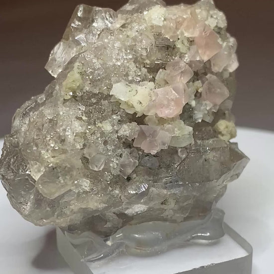 Fluorite on Smoky Quartz, Argentier Glacier, Mont Blanc, France