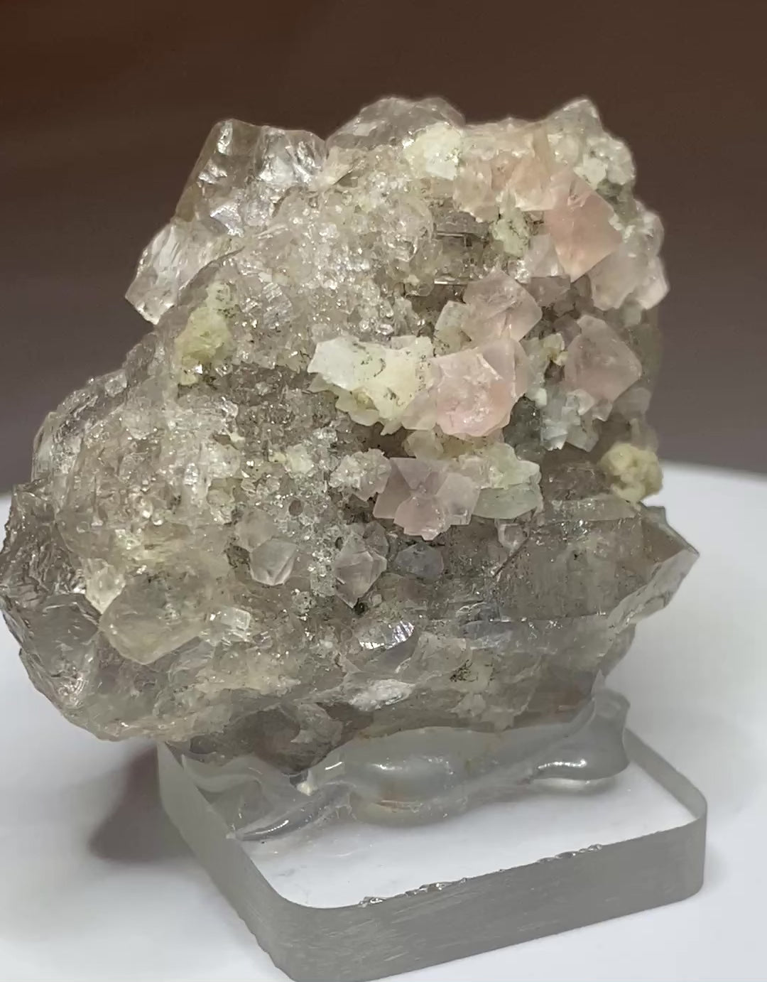 Fluorite on Smoky Quartz, Argentier Glacier, Mont Blanc, France