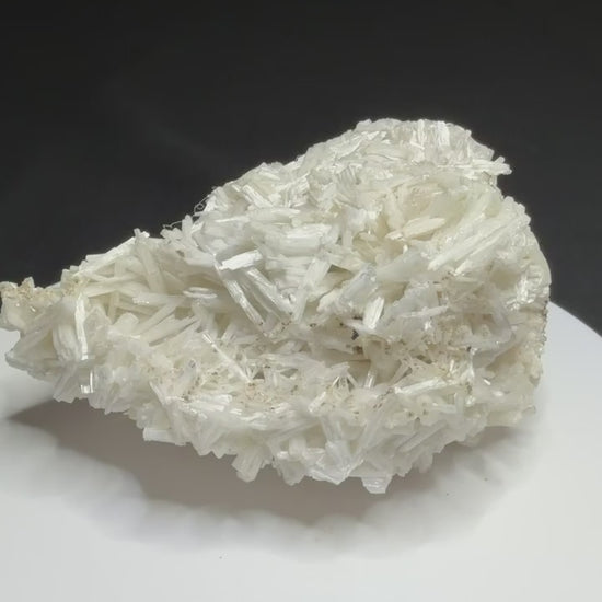 White bladed cerussite crystal cluster from Flux Mine, Santa Cruz County, Arizona, USA