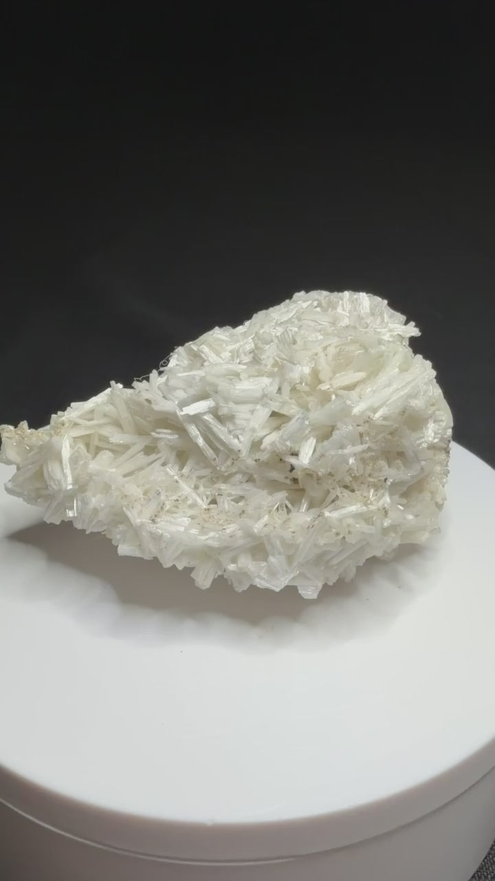 White bladed cerussite crystal cluster from Flux Mine, Santa Cruz County, Arizona, USA