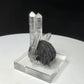 Clear quartz crystals with dark platy hematite from Jinlong Hill, Heyuan, Guangdong, China
